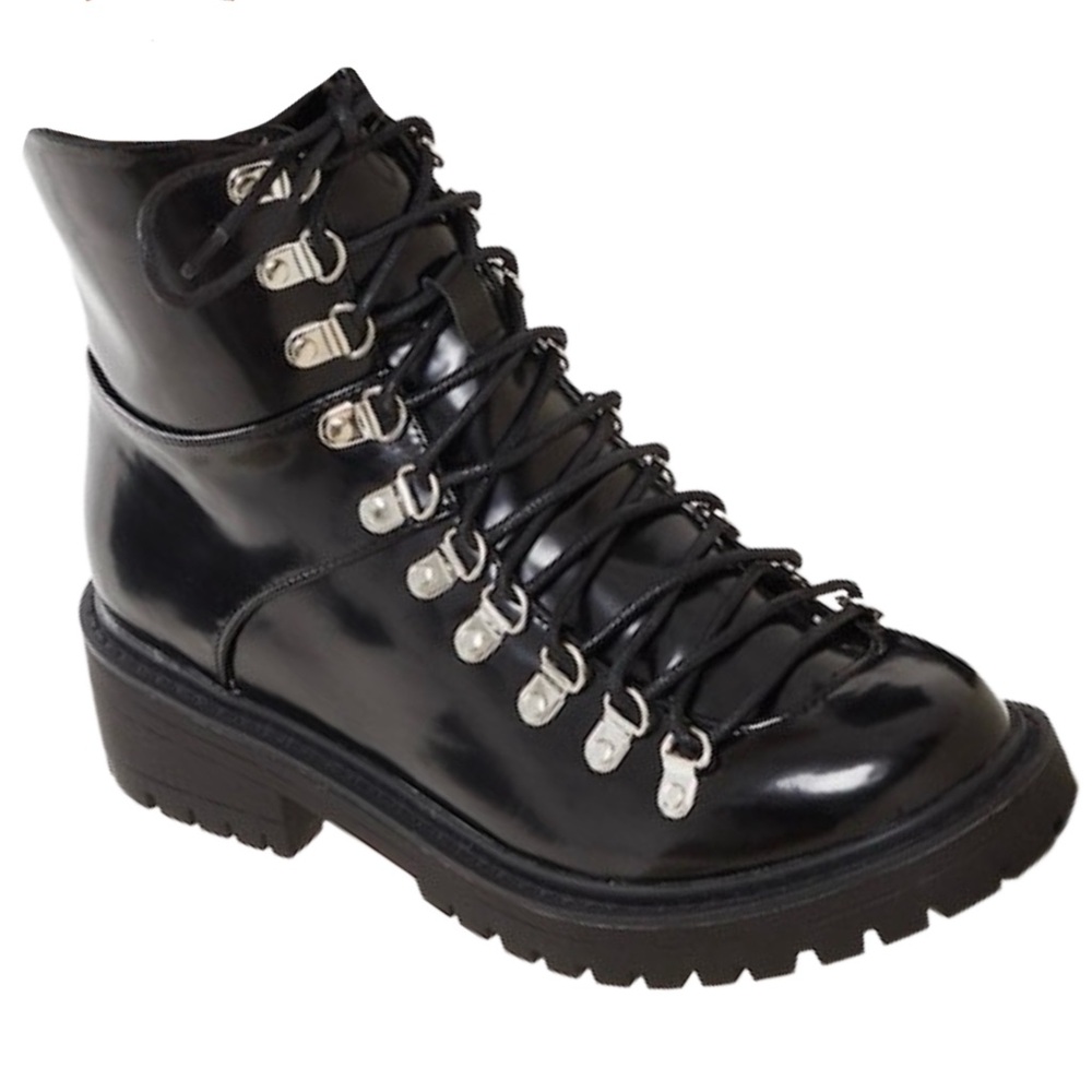 Black Lace-Up Women's Boots